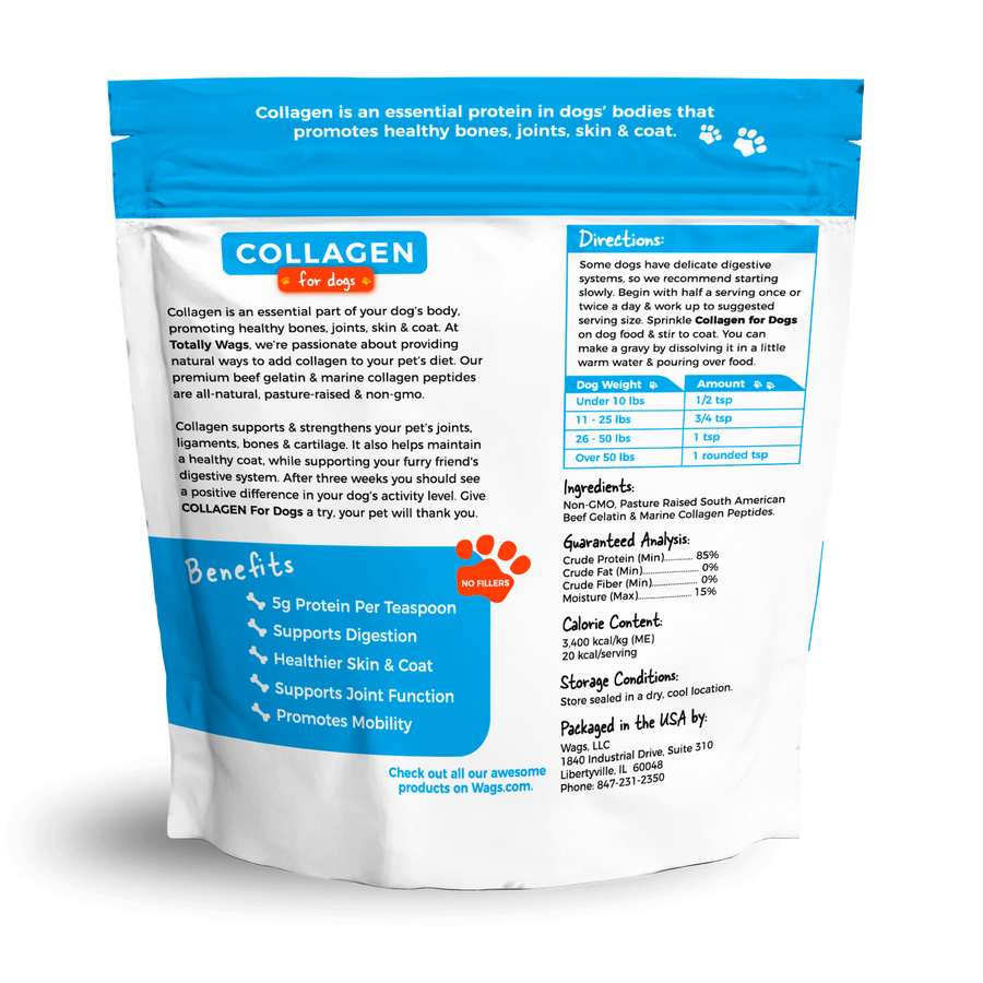 Totally Wags Collagen for Dogs Bag Back