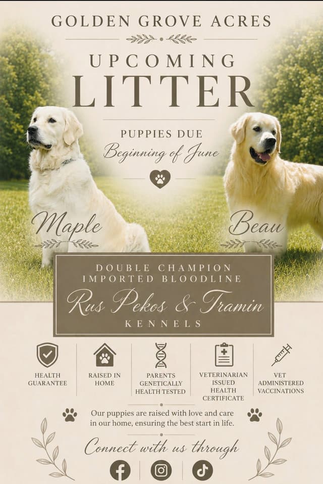 Champion Bloodline English Golden Retriever Puppies media 7