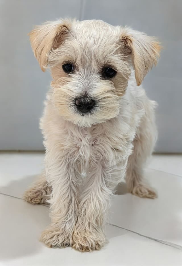 White/Wheaten AKC registered Miniature Schnauzer puppy media 2