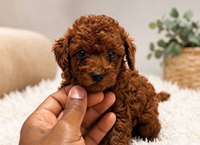 Red Poodle Puppies Charting Five -six pounds as a adult media 7